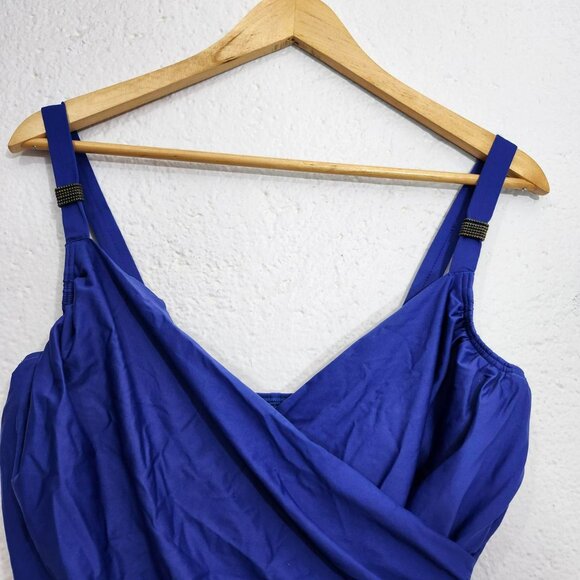 Prima Donna underwire,side-ruched swimsuit. Peacock blue. - Picture 2 of 4